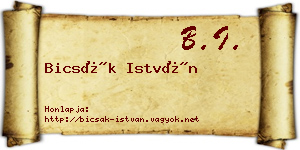 Bicsák István névjegykártya
